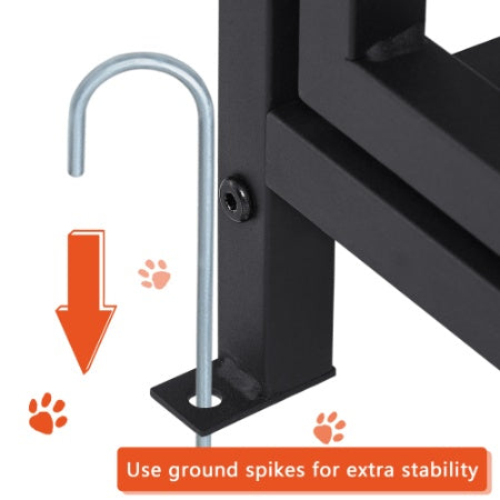 Large Dog Kennel Outdoor Pet Pens Dogs Run Enclosure Animal Hutch Metal Coop Fence With Roof Cover 6.6L X 6.6W X 6.4H